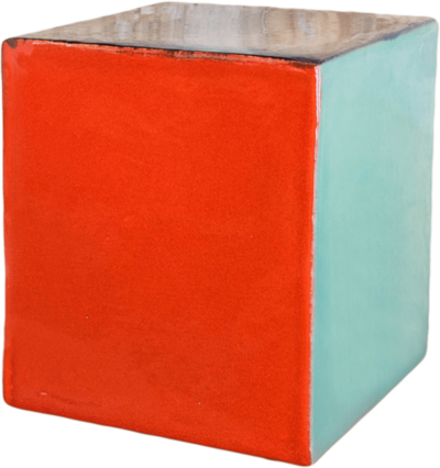 Je réserve l’œuvre de Danielle Lescot - Grand cube (orange, bleu marine, bleu ciel, jaune, rouge)