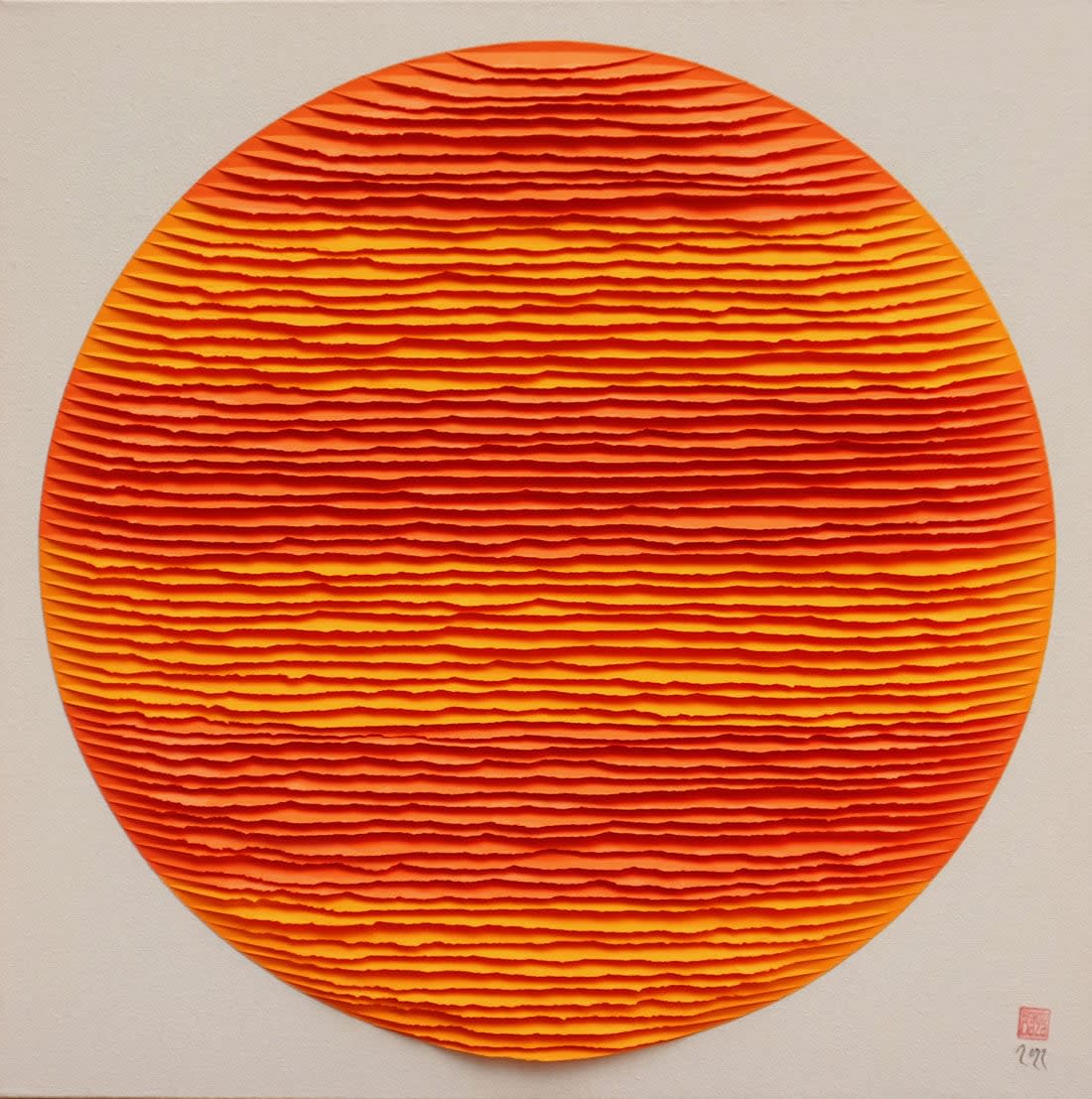 Image of Cercle orange à rayures