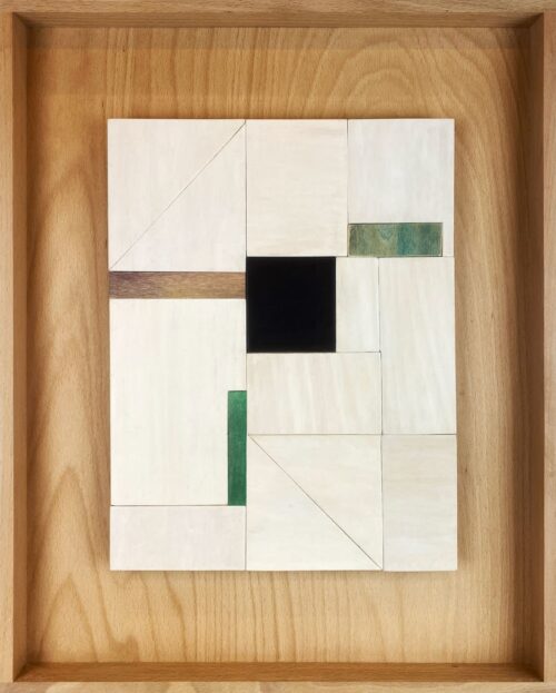 Bas relief couleur III (blanc, noir, vert, vert turquoise, rose) image