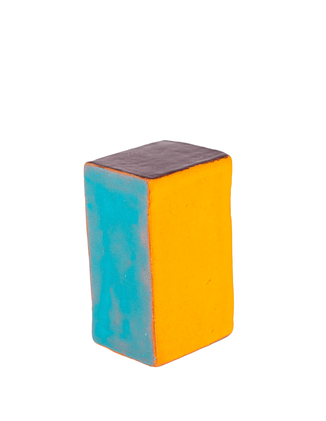 Image of Grand bébé cube (violet, jaune, orange, bleu)