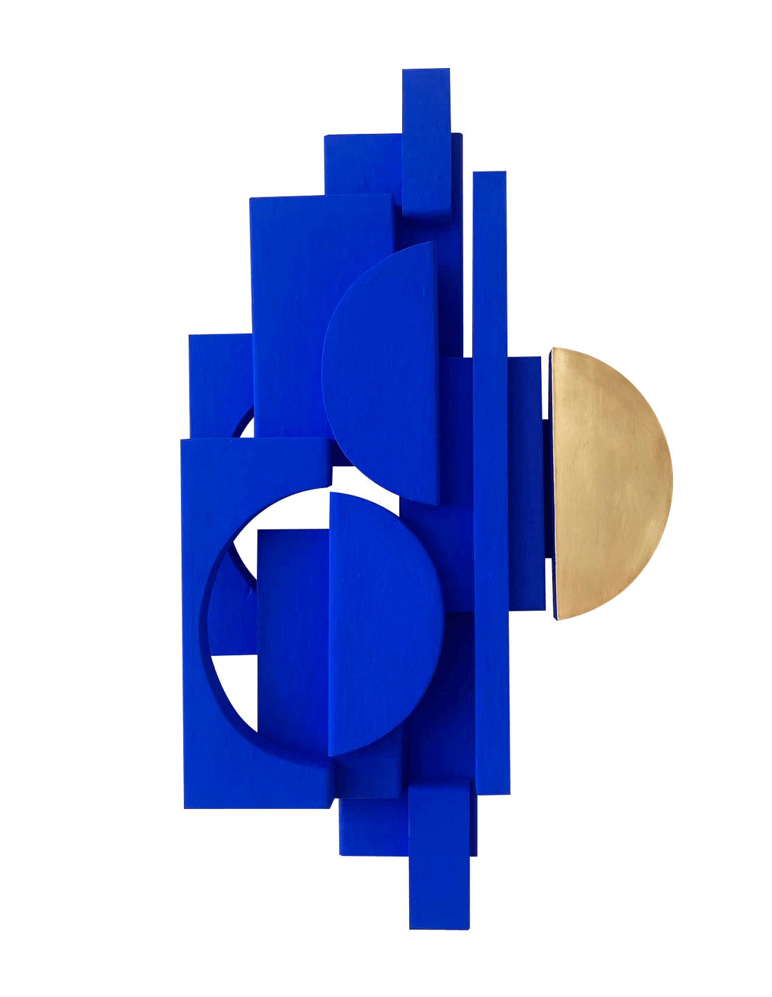 Blue object with brass