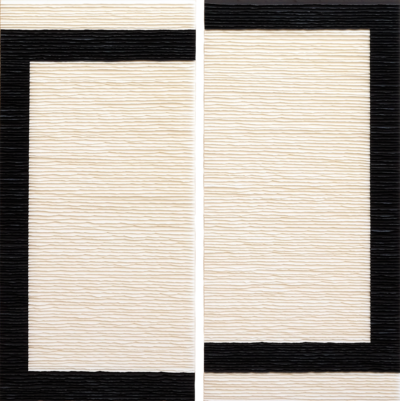 Je réserve l’œuvre de Fernando Daza - Structure noire sur fond blanc