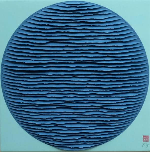 Image of Forme bleue sur fond turquoise