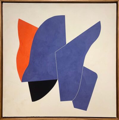 Je réserve l’œuvre de Audrey Noël - Sans titre (fond beige, formes: orange, bleue, noire)