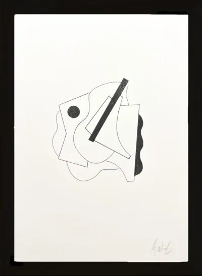 Je réserve l’œuvre de Audrey Noël - Riso formes connexes 3 cadre noir