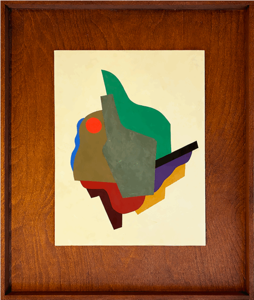 Formes vertes au rond rouge image