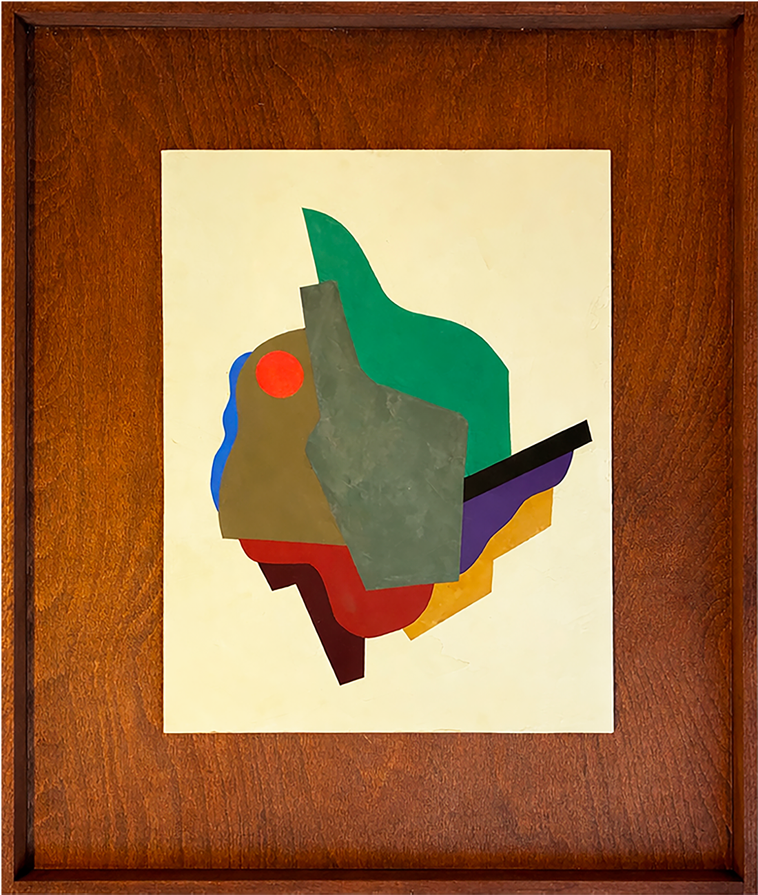 Formes vertes au rond rouge