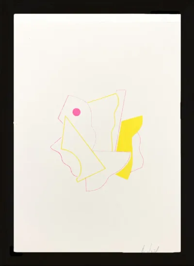 Je réserve l’œuvre de Audrey Noël - Riso formes roses et jaunes