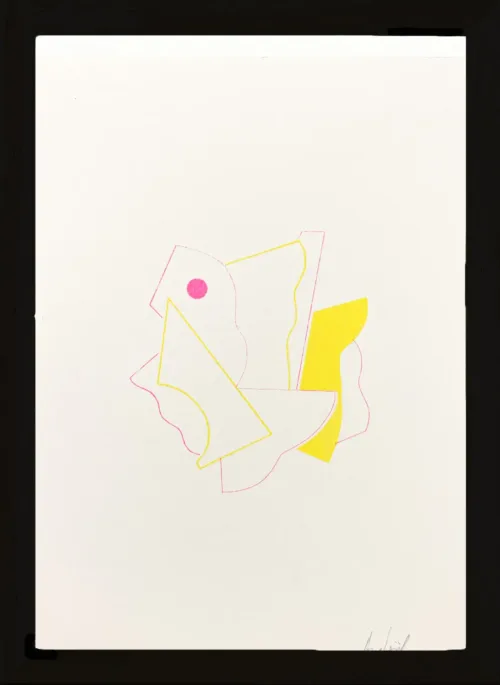 Riso formes roses et jaunes image