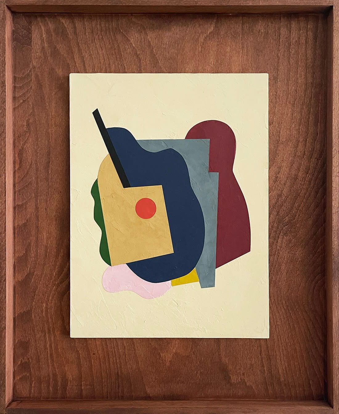 Formes bleues au rond rouge