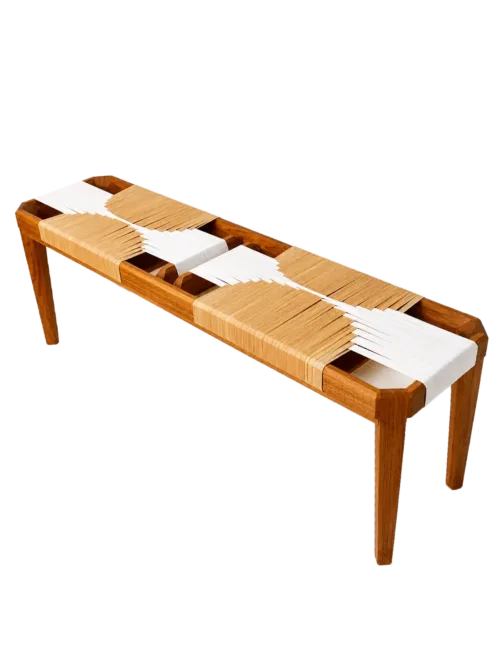 Banc double Sora marron clair et blanc image