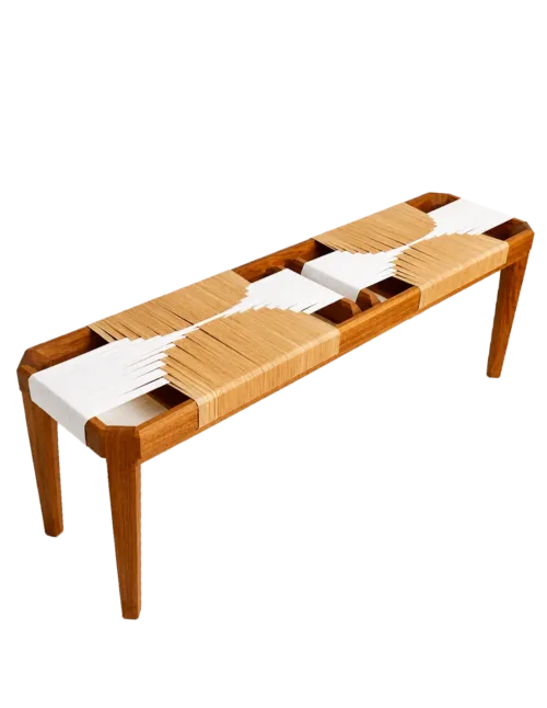 Banc double Sora marron clair et blanc image