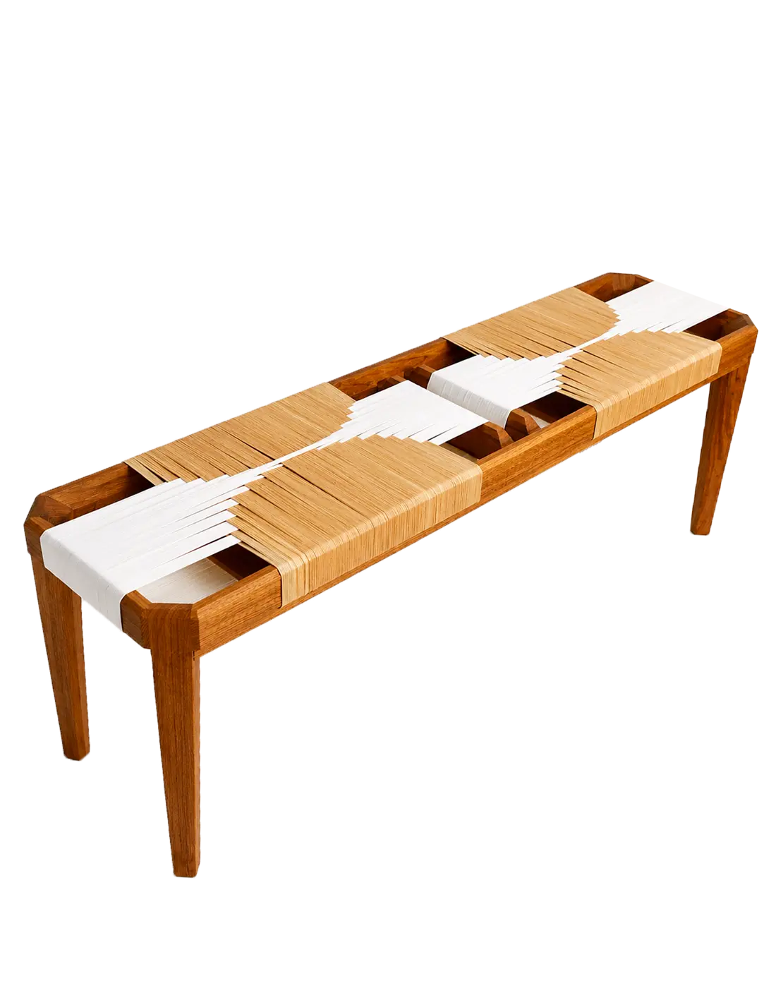 Image of Banc double Sora terracotta et blanc