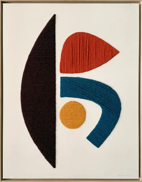 Formes en mouvement avec cercle jaune image